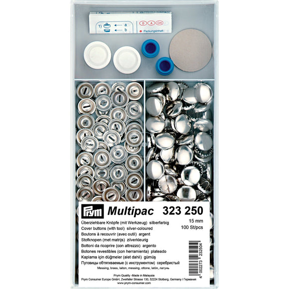 Multipac Prym Stofknopen - 15mm - Zilver - 323250 - Fournituren Zakelijk