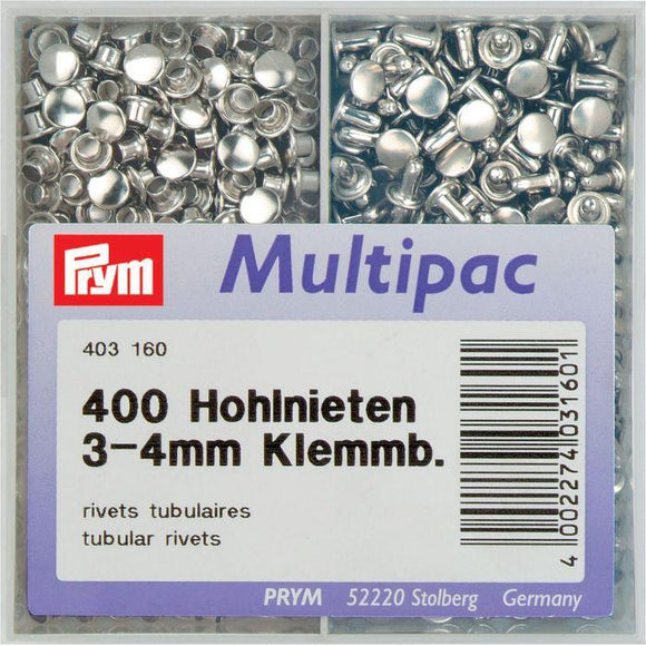 Prym Multipac Holle Nieten - 3-4mm - Zilver - 403160 - Fournituren Zakelijk