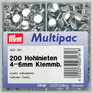 Prym Multipac Holle Nieten - 4-6mm - Zilver - 403161 - Fournituren Zakelijk